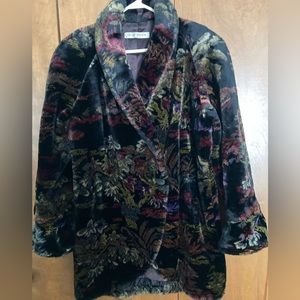 Donny Brook Vintage Print Faux Fur 3/4 coat. (unusual) Lrg